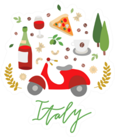 Italy Elements Doodles Sticker