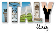 Italy Famous Locations Lettering Sticker