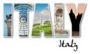 Italy Famous Locations Lettering Sticker