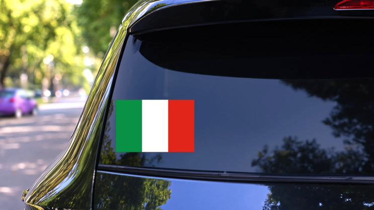 Italy Flag Sticker on a Rear Car Window (New) example