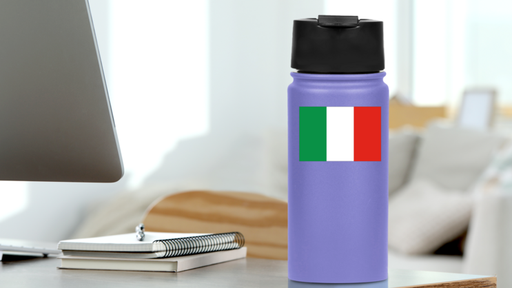 Italy Flag Sticker on a Water Bottle (New) example