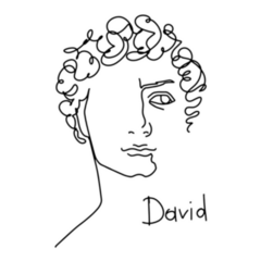 Italy Hand Drawing Illustration Of Davids Head Lettering Sticker