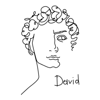 Italy Hand Drawing Illustration Of Davids Head Lettering Sticker