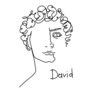 Italy Hand Drawing Illustration Of Davids Head Lettering Sticker