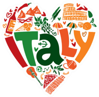 Italy Heart Sticker