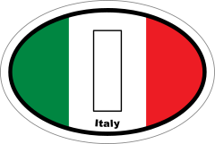 Italy I Flag Oval Sticker