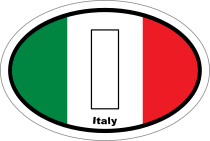 Italy I Flag Oval Sticker