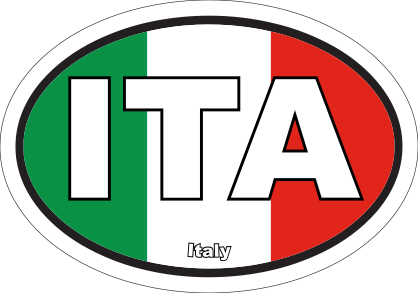 Italy Ita Flag Oval Sticker