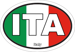 Italy Ita Flag Oval Sticker
