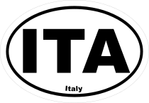 Italy Ita Oval Sticker