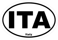 Italy Ita Oval Sticker