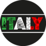Italy Lettering In Color Of Flag Sticker
