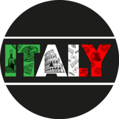 Italy Lettering In Color Of Flag Sticker