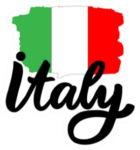 Italy Lettering With Italian Flag Sticker