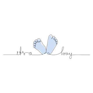 Its A Boy Feet Sticker