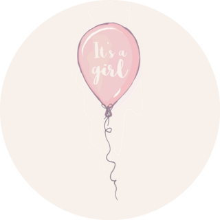 Its A Girl Balloon Sticker
