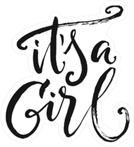 Its a Girl Calligraphy Sticker