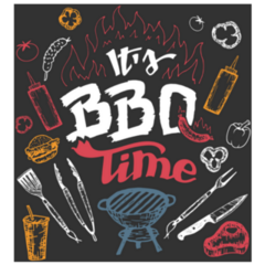 Its Barbecue Time Sketch Lettering Sticker