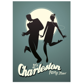 Its Charleston Party Time 1920s Dancing Couple Sticker