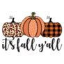 Its Fall Yall Buffalo Plaid And Leopard Plaid Pumpkin Sticker