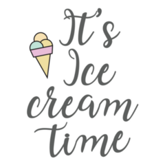 Its Ice Cream Time Cursive Sticker