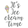 Its Ice Cream Time Cursive Sticker