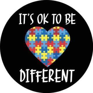 Its Ok To Be Different, Autism Awareness Heart Sticker