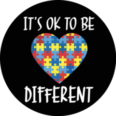 Its Ok To Be Different, Autism Awareness Heart Sticker