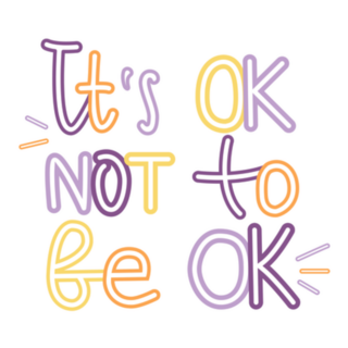 Its Okay to Not Be Okay Typography Sticker