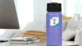 Its Summertime Beach Umbrella Sticker on a Water Bottle (New) example