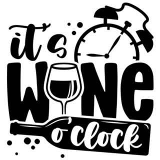 Its Wine Oclock - Funny Wine Sticker 
