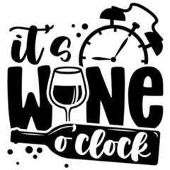 Its Wine Oclock - Funny Wine Sticker 