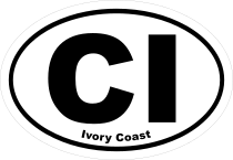 Ivory Coast Ci Oval Sticker