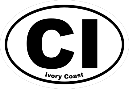 Ivory Coast Ci Oval Sticker