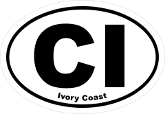Ivory Coast Ci Oval Sticker