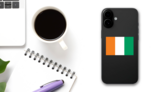 Ivory Coast Flag Sticker on a Phone (New) example