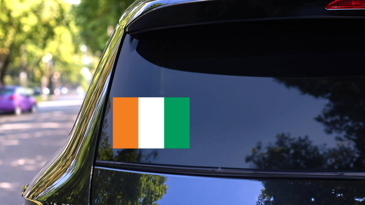 Ivory Coast Flag Sticker on a Rear Car Window (New) example