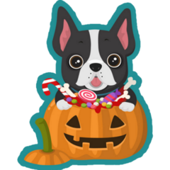 Jack-O-Lantern French Bulldog Sticker