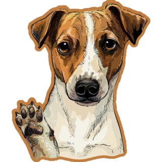 Jack Russel On Orange Sticker