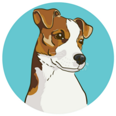 Jack Russell Blue Circle Sticker