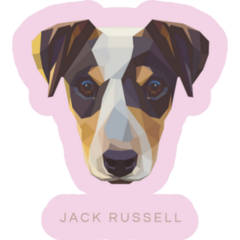 Jack Russell Cute Pink Sticker