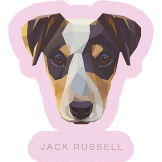 Jack Russell Cute Pink Sticker