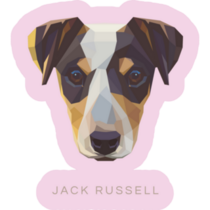 Jack Russell Cute Pink Sticker