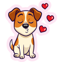 Jack Russell Hearts Sticker