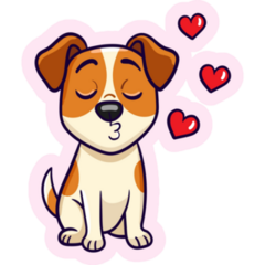Jack Russell Hearts Sticker