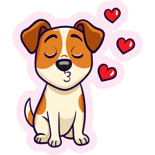 Jack Russell Hearts Sticker