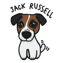 Jack Russell Lettering Sticker