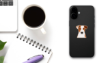 Jack Russell Orange Sticker on a Phone (New) example