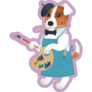 Jack Russell Purple Art Sticker