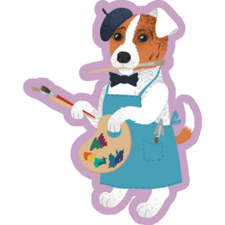 Jack Russell Purple Art Sticker